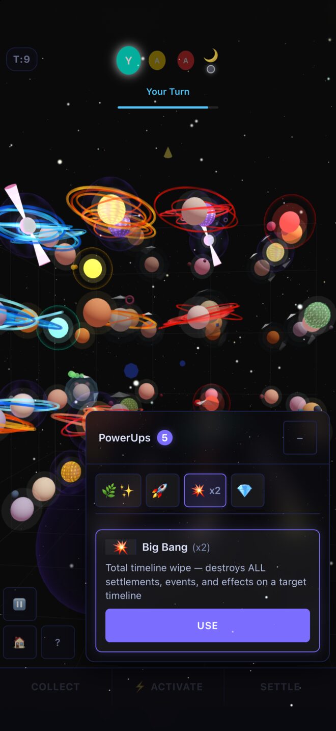 The Big Bang power-up, ready to use